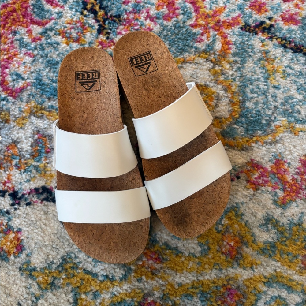 REEF White Slide Sandals